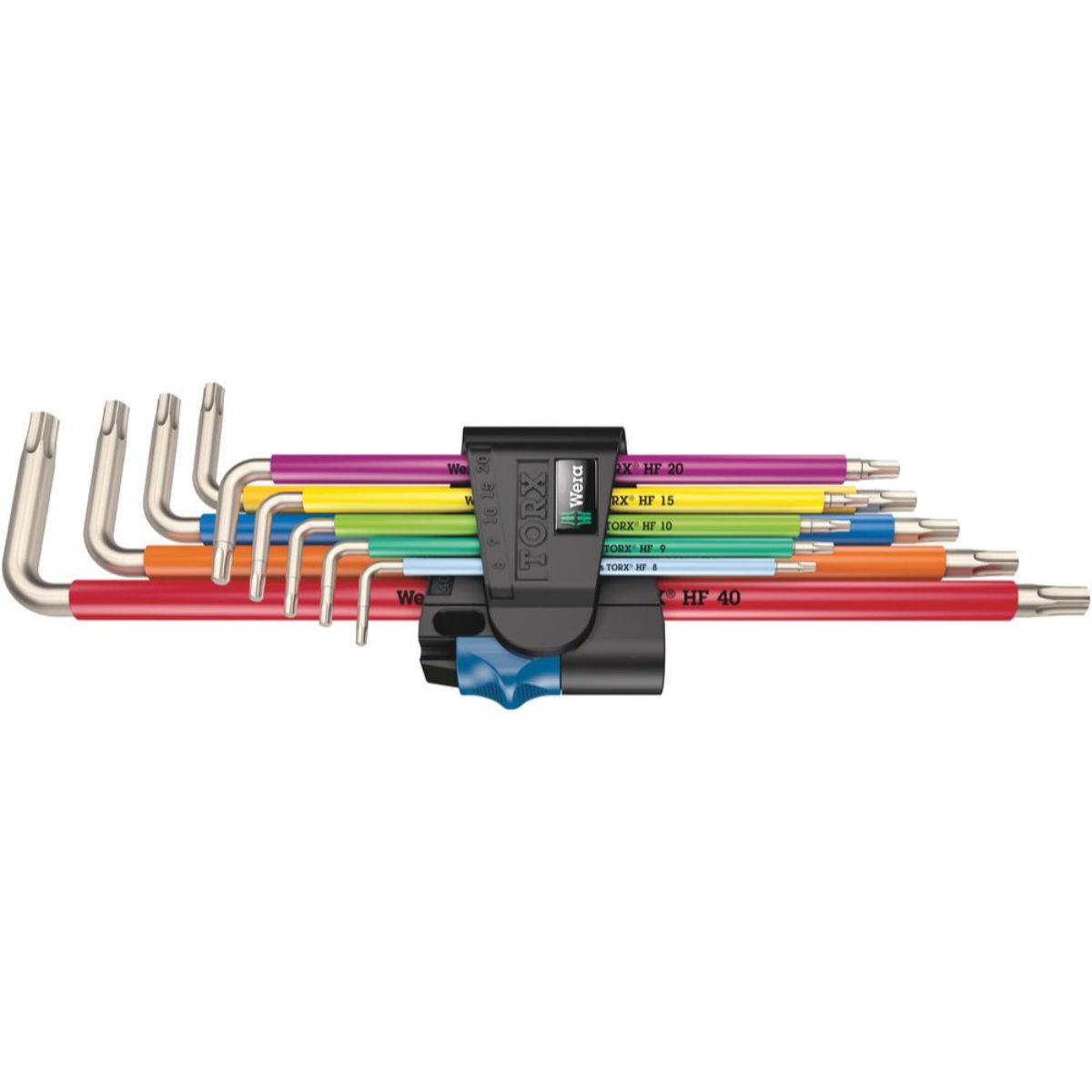 Wera 3967/9 TX SXL Multicolour HF Stainless 1 Winkelschlüsselsatz + Haltefunktion, Edelstahl, 9-tlg