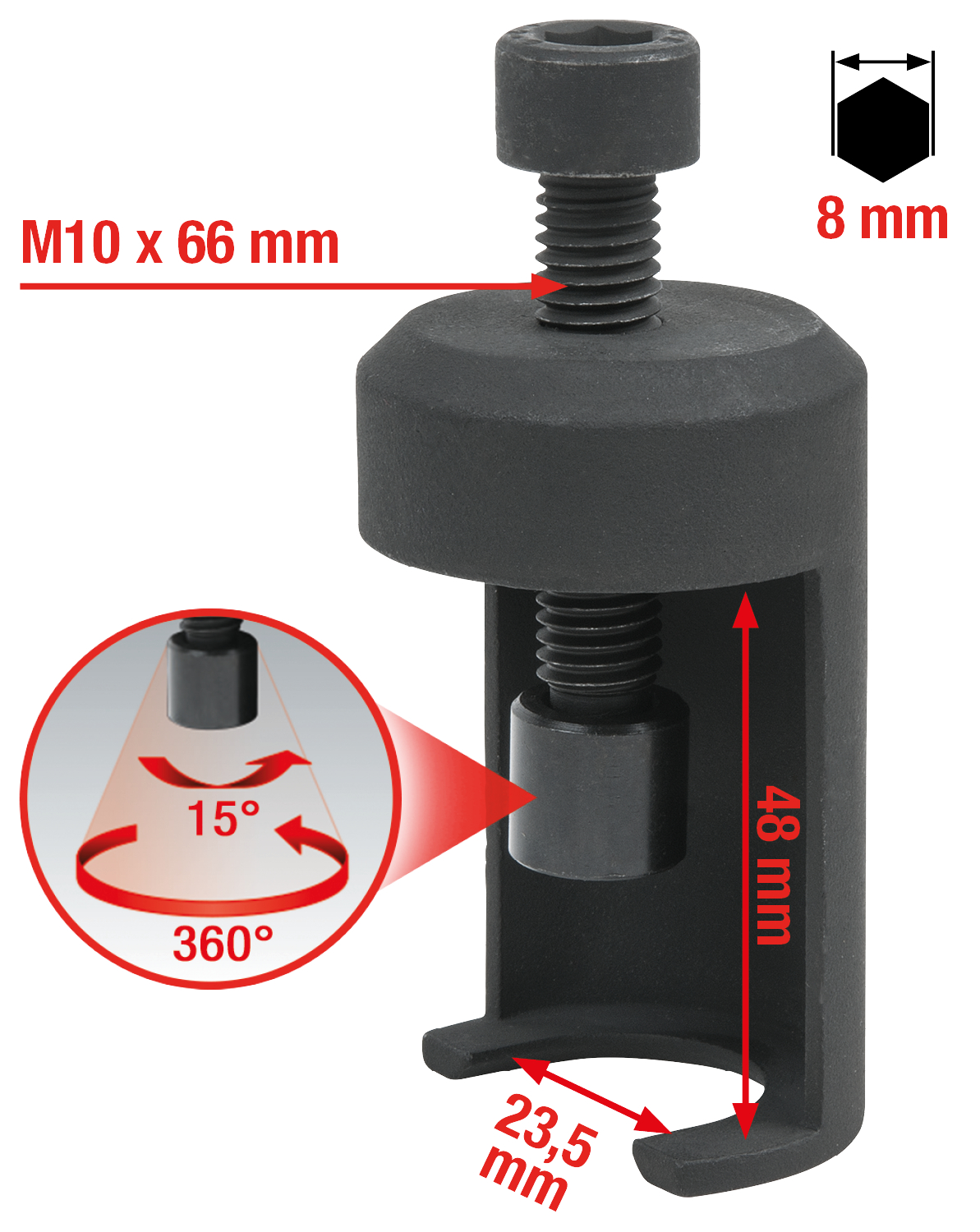 KS Tools Universal-Wischarm-Abzieher 23,5mm