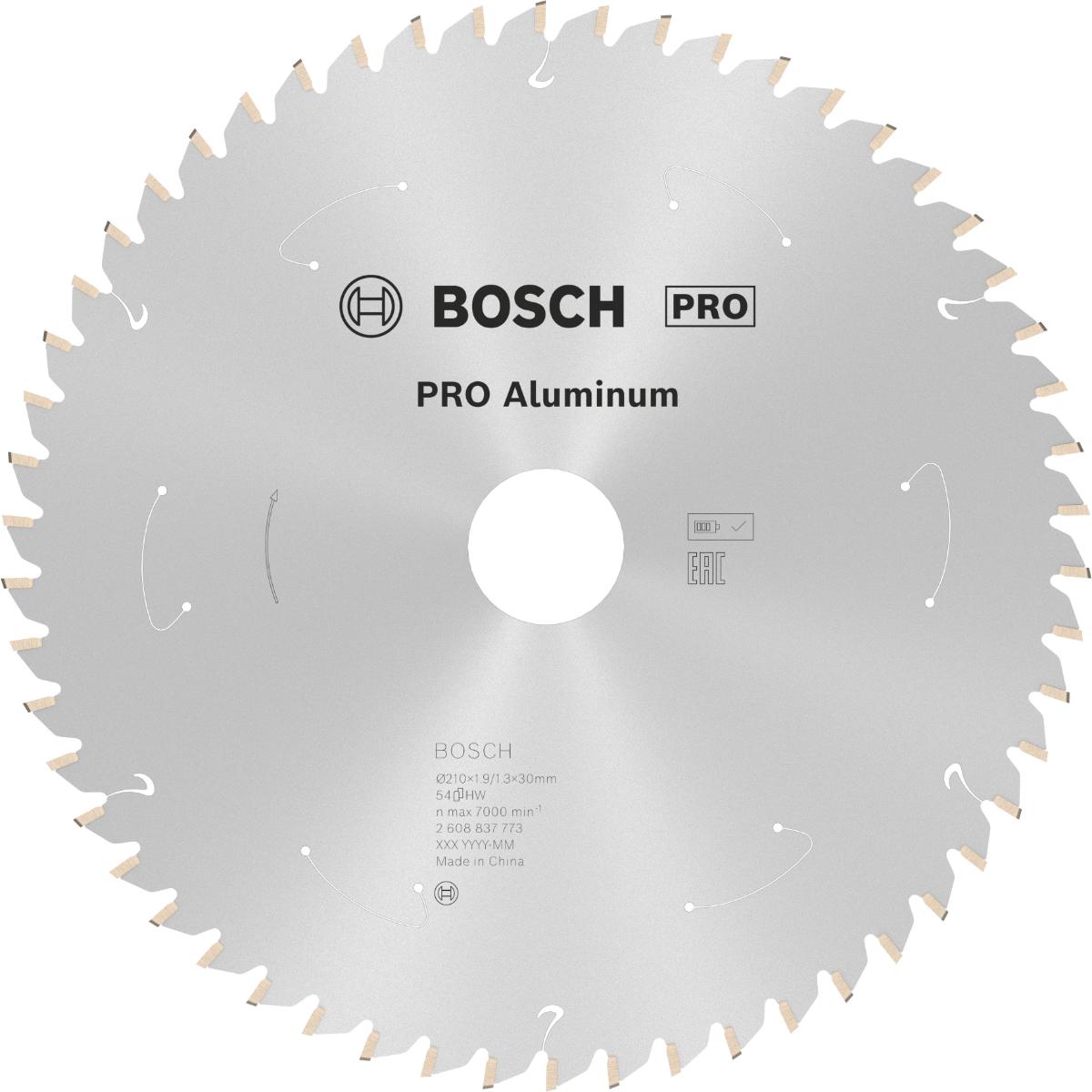 Bosch PRO Akku-Kreissägeblatt Standard for Aluminium 210 x 1,9/1,3 x 30, 54 Zähne