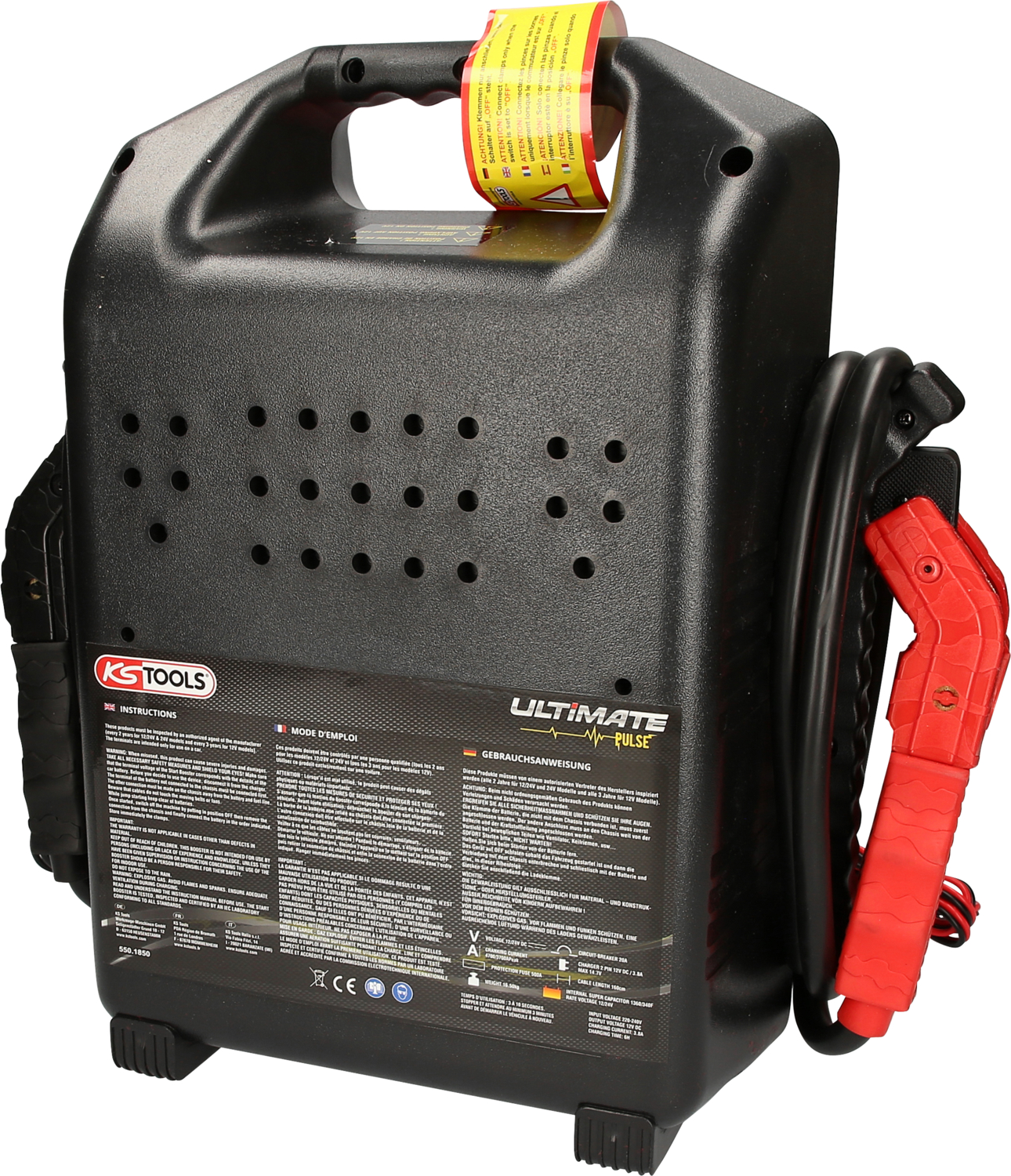 KS Tools 12 V - 24 V Kondensator-Booster - mobiles Starthilfegerät 4700 A - 3700A