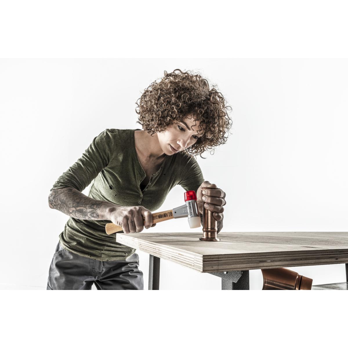 HALDER BASEPLEX - Schonhammer mit Zinkdruckguss - Gehäuse und Holzstiel, Nylon / Cellulosacetat