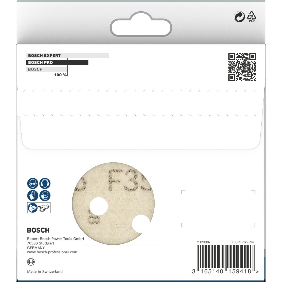 Bosch PRO Schleifblatt F355, 115 mm, 8 Löcher, Klett, 5er-Pack