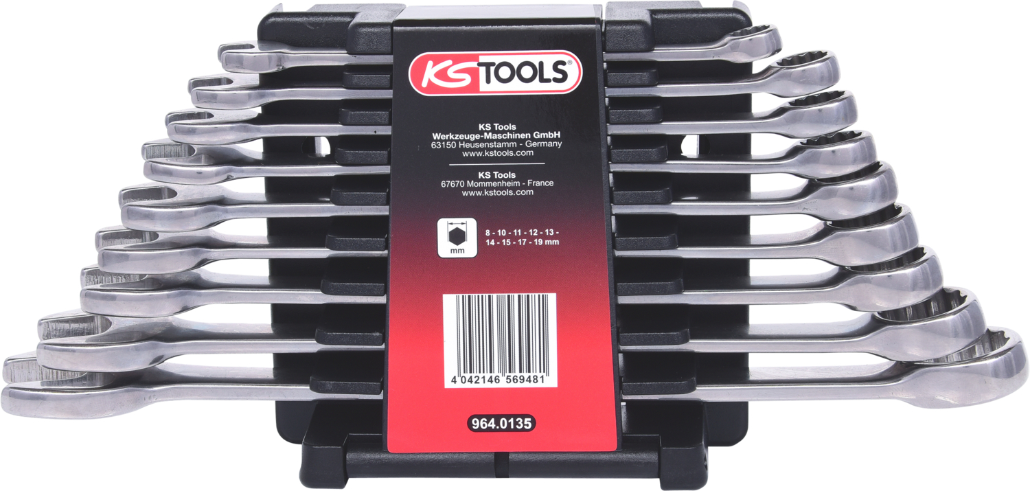 KS Tools EDELSTAHL Ringmaulschlüssel-Satz, abgewinkelt , 9-tlg