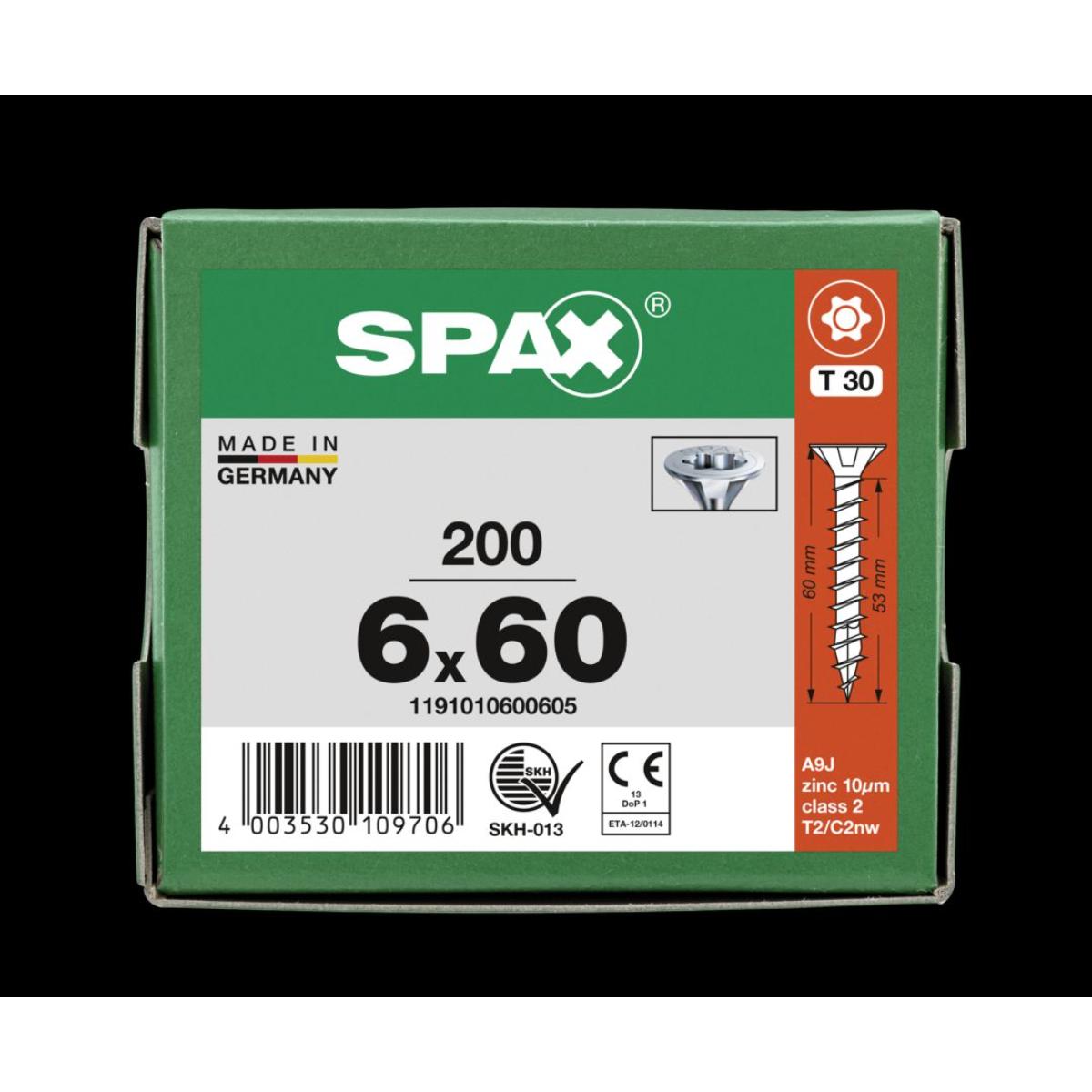 SPAX Senkmultikopf T-Star Plus T30 Vollgewinde WIROX, 200 Stück