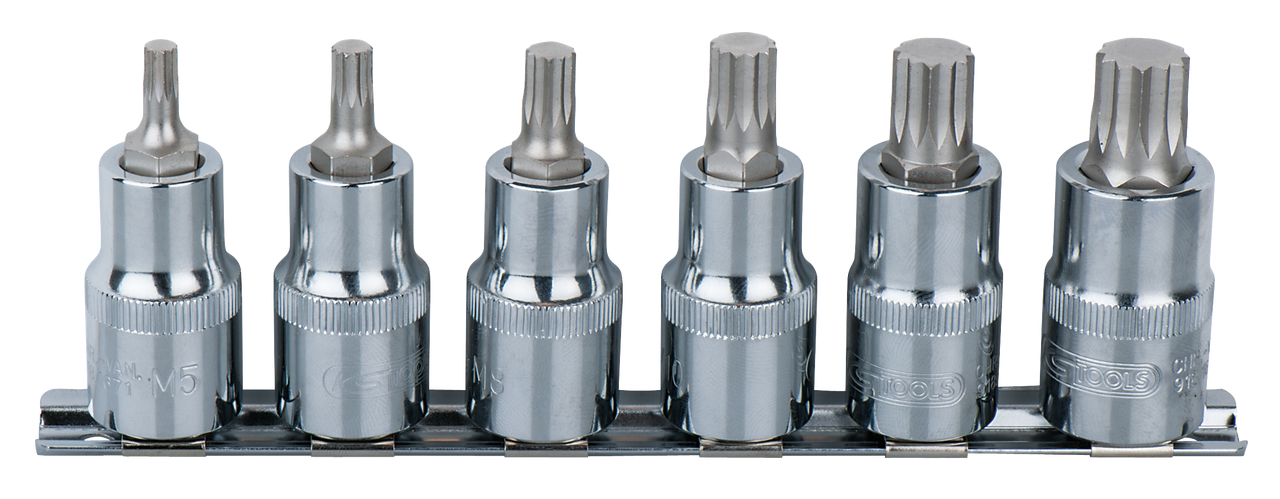 KS Tools 1/4"CHROMEplus Bit-Stecknuss-Satz XZN, 6-tlg