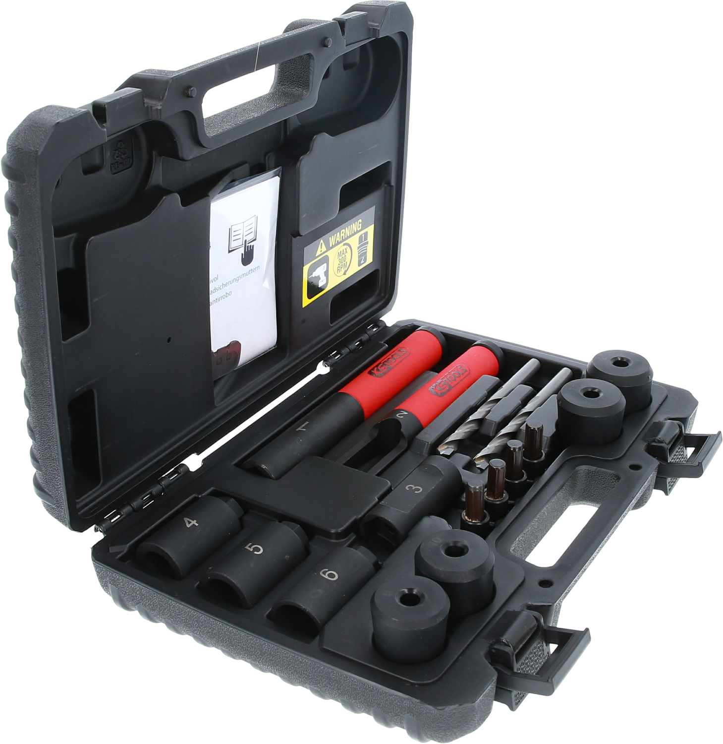 KS Tools Felgenschloss-Ausbohr-Satz, 16-tlg