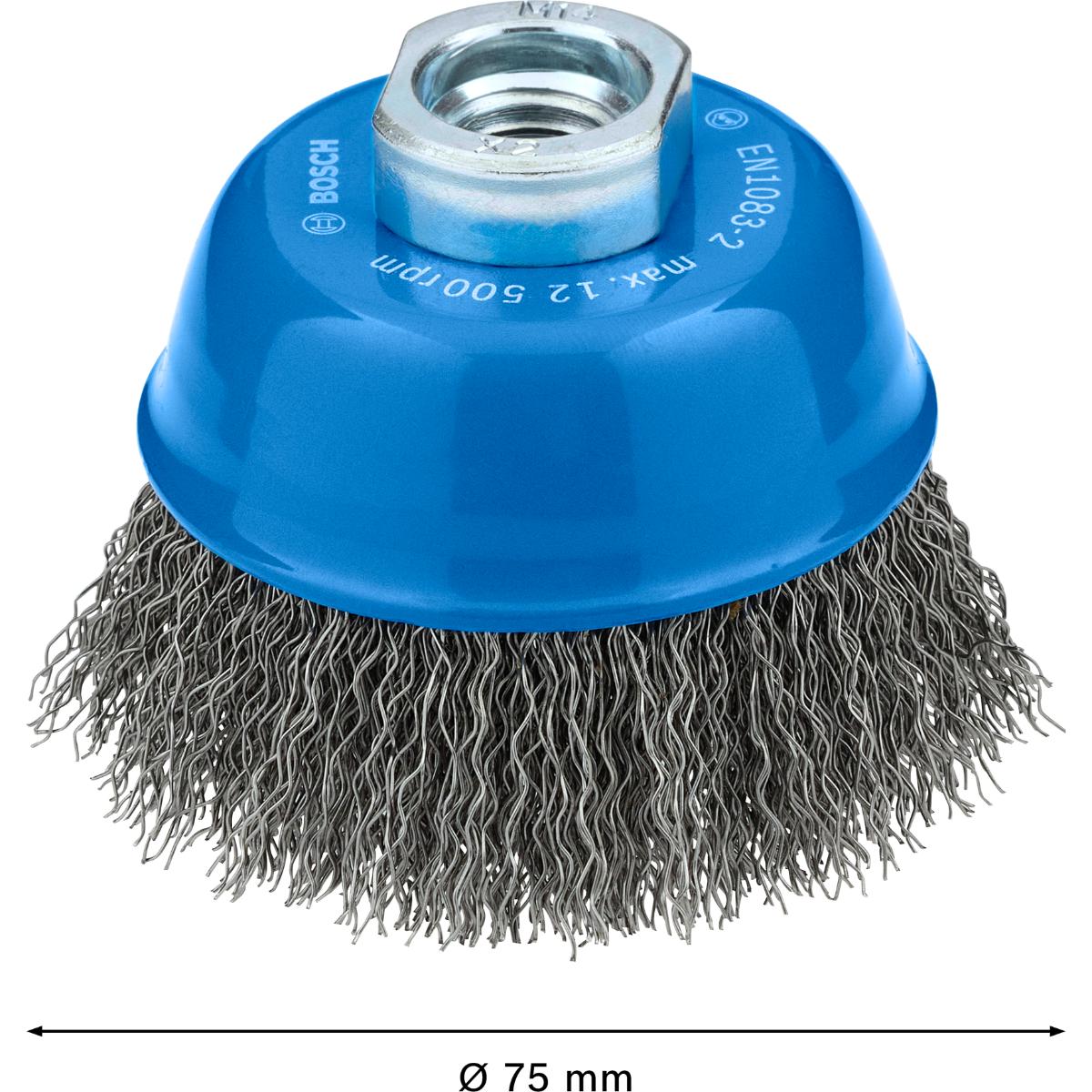 Bosch Metal clean Topfbürste, 75 x 0,3 mm,M10, gewellt