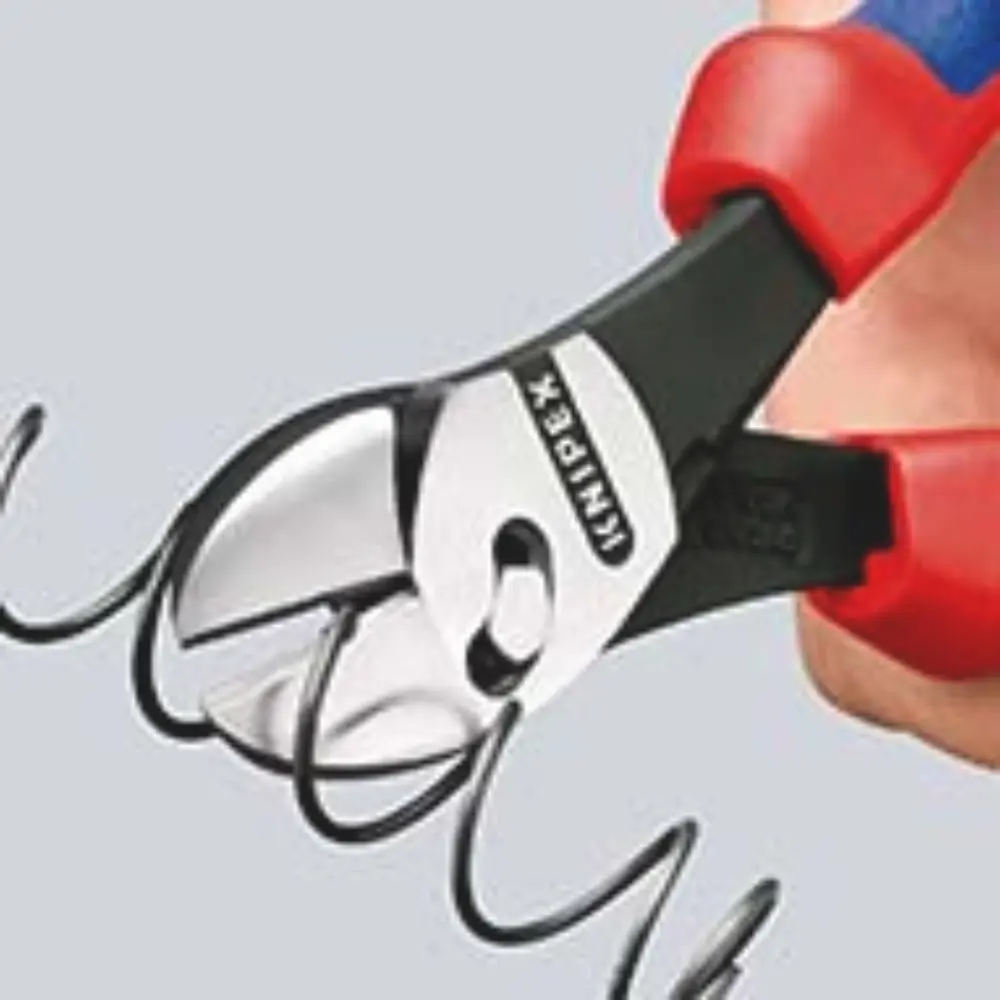 KNIPEX TwinForce Hochleistungs-Seitenschneider mit Öffnungsfeder schwarz atramentiert 180 mm