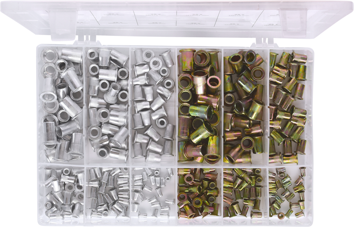 KS Tools Sortiment Gewindenieten, Stahl und Aluminium, M3x9mm-M10x21mm, 300-tlg