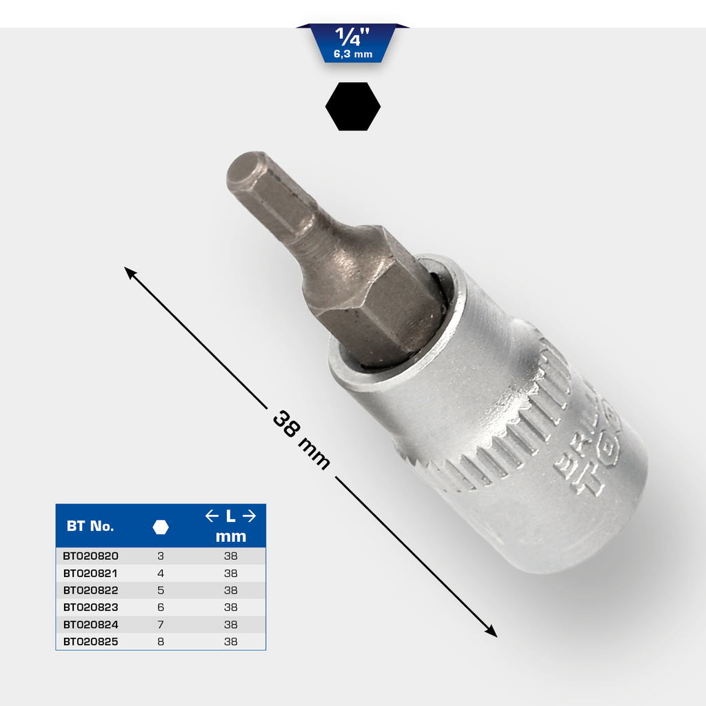 Brilliant Tools 1/4" Innensechskant Bit-Stecknuss