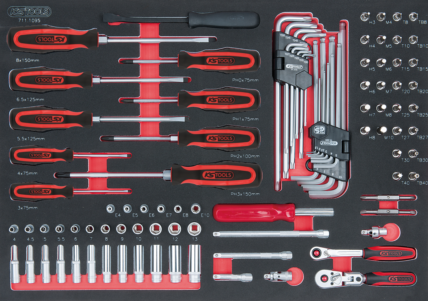 KS Tools SCS 1/4" Steckschlüssel-Satz, 95-tlg in 1/1 Systemeinlage
