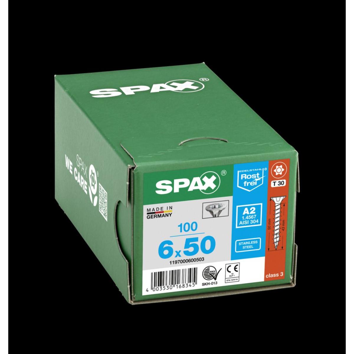 SPAX A2 Senkmultikopf T-Star Plus T30 Vollgewinde, 100 Stück