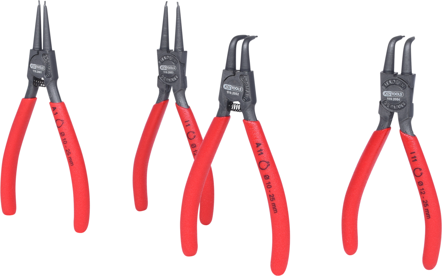 KS Tools Sicherungszangen-Satz, 10-25 mm, 4-tlg