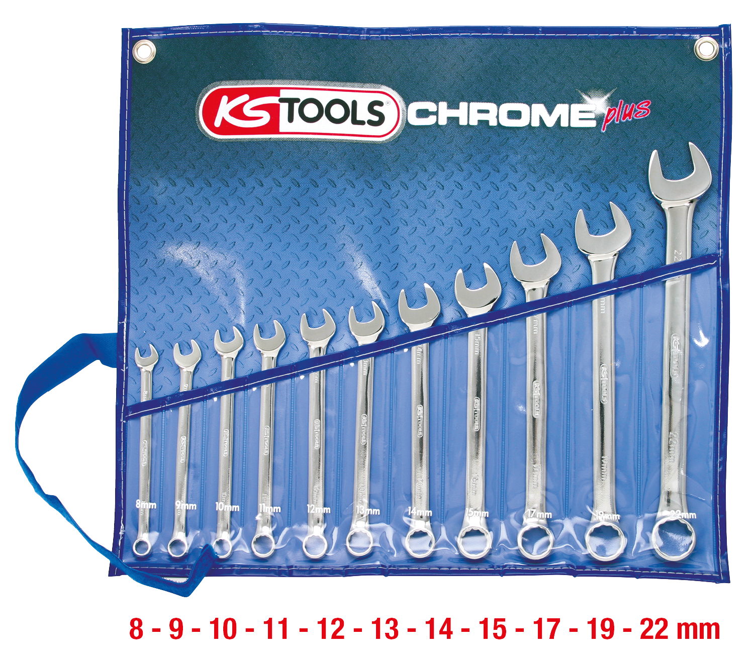 KS Tools CHROMEplus Ringmaulschlüssel-Satz, abgewinkelt, 11-tlg