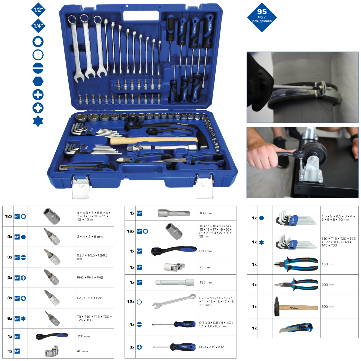 Brilliant Tools Universalkoffer-Satz, 95-tlg - BT024095