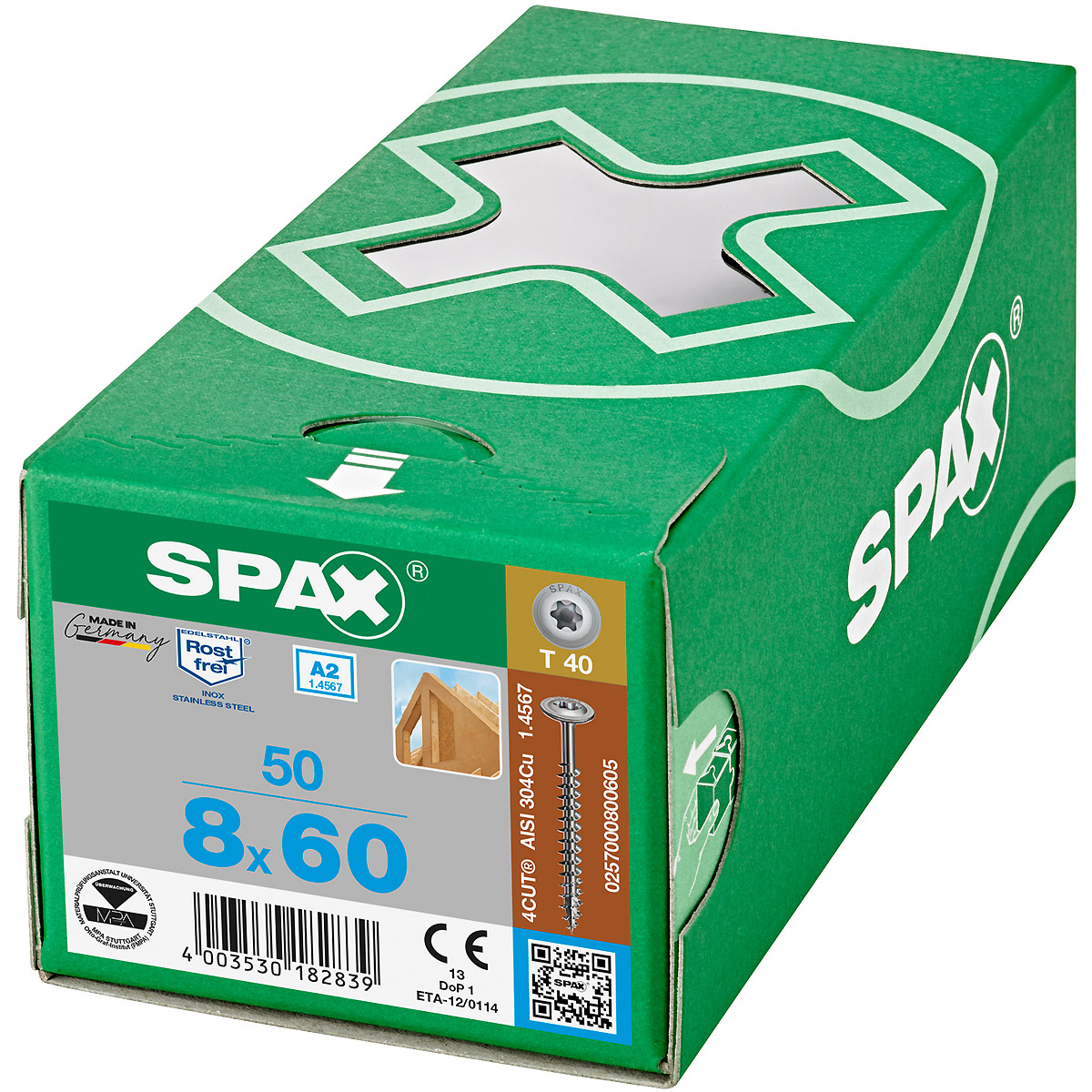 SPAX A2 Tellerkopf T-Star Plus T40 Vollgewinde, 50 Stück