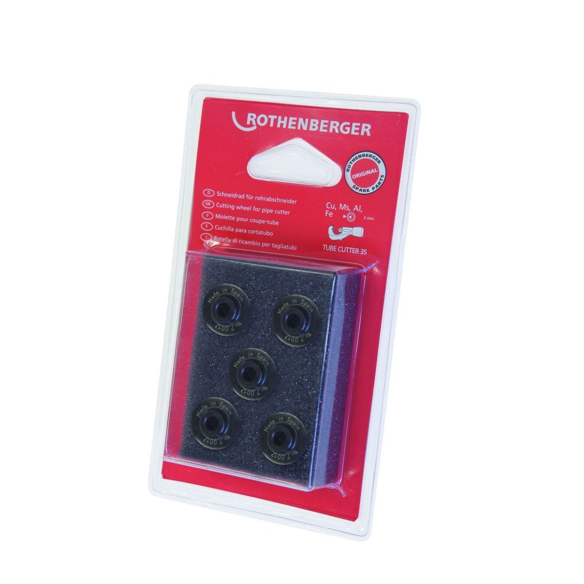 Rothenberger Schneidrad für TUBE CUTTER 35, Cu-Ms-Al-Fe1 VPE = (Inhalt: 5 Schneidräder)
