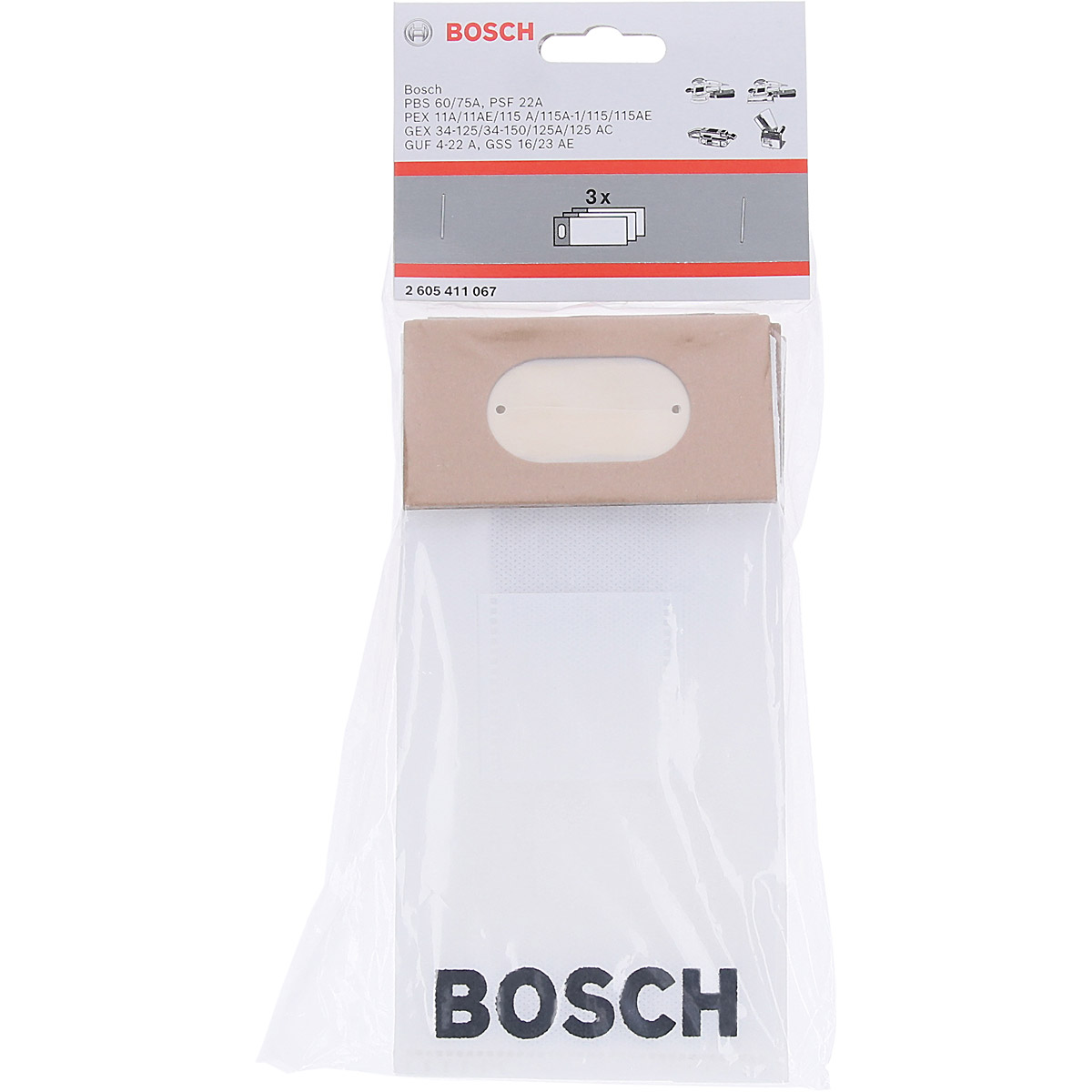 Bosch Staubbeutel für PEX 11 A/11 AE/115 A/115 A-1/115/115 AE, GEX 34-125/34-150/125A/125AC, GSS 16/