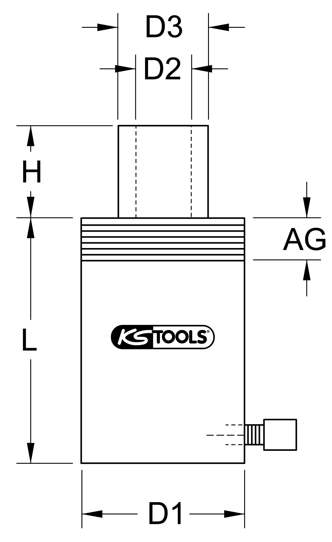 KS Tools Hydraulik-Hohlkolben-Zylinder 12 t