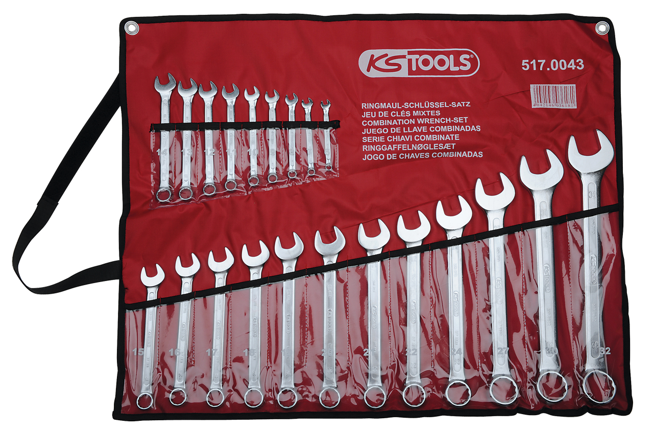 KS Tools Ringmaulschlüssel-Satz, abgewinkelt, 21-tlg 6-32mm