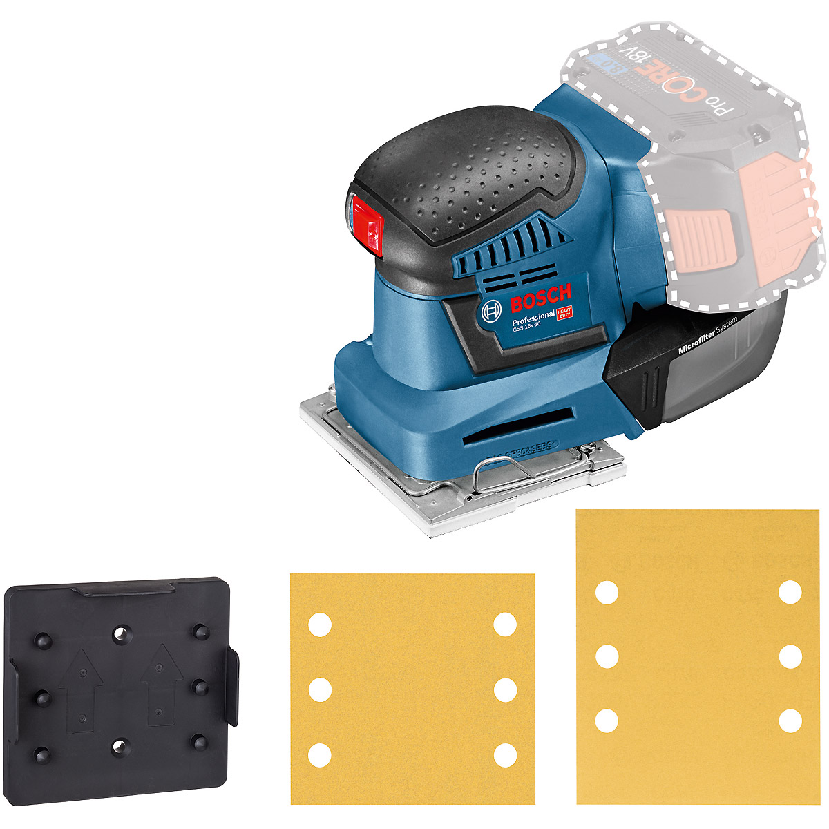 Bosch Akku-Schwingschleifer GSS 18V-10, Solo Version