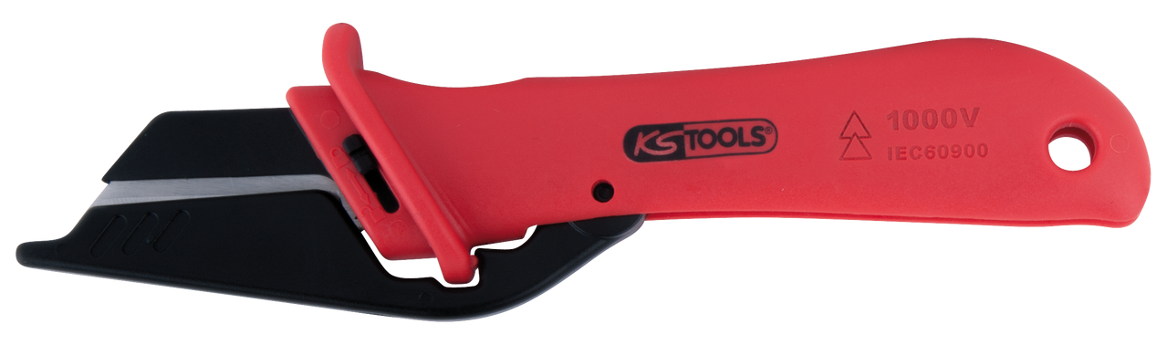 KS Tools Kabelmesser mit Schutzisolierung und auswechselbarer Klinge, 189mm