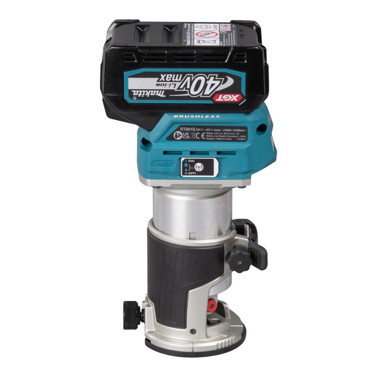 Makita Akku-Multifunktionsfräse 40V max. / 4,0 Ah, 2 Akkus + Ladegerät im MAKPAC RT001GM205