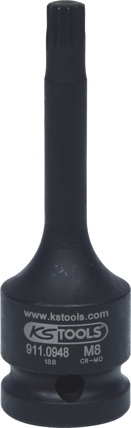 KS Tools 1/2" Kraft-Bit-Stecknuss Vielzahn, lang