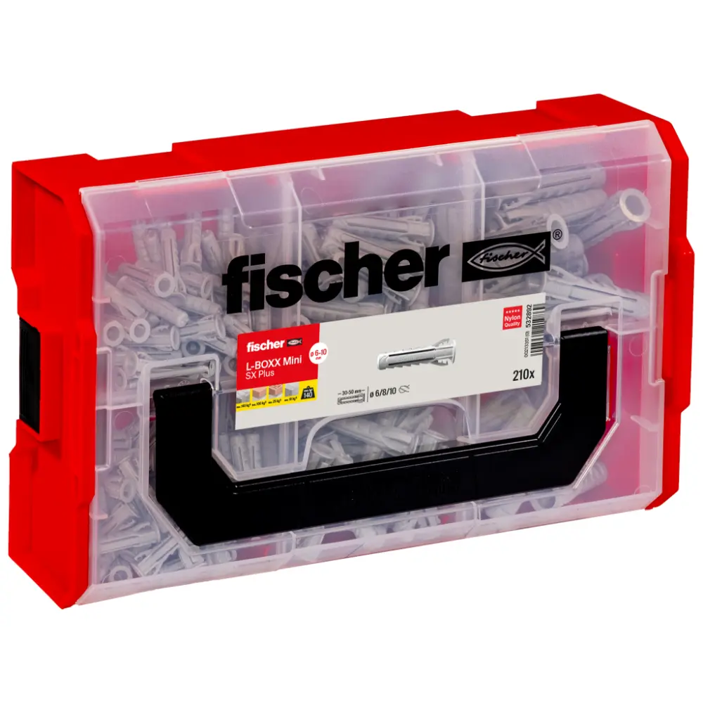 Fischer Dübelsortiment L-BOXX mini SX Plus (210 Teile)