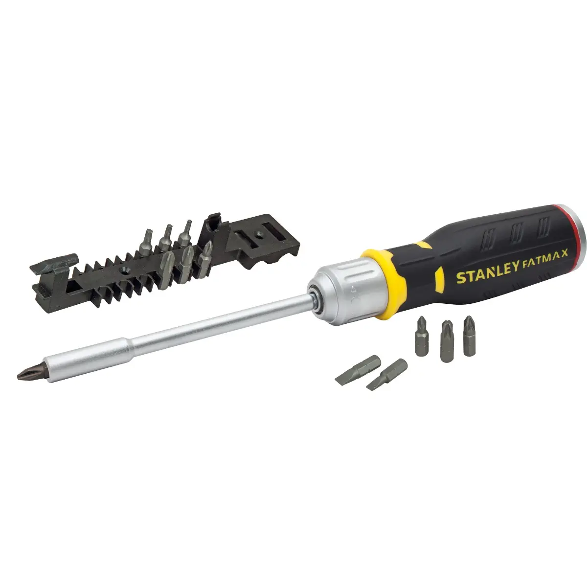 STANLEY FATMAX Bit-Schraubendreher mit Ratsche 12 Bits: 5mm, 6,5mm, 8mm, PH1, PH2, PH3