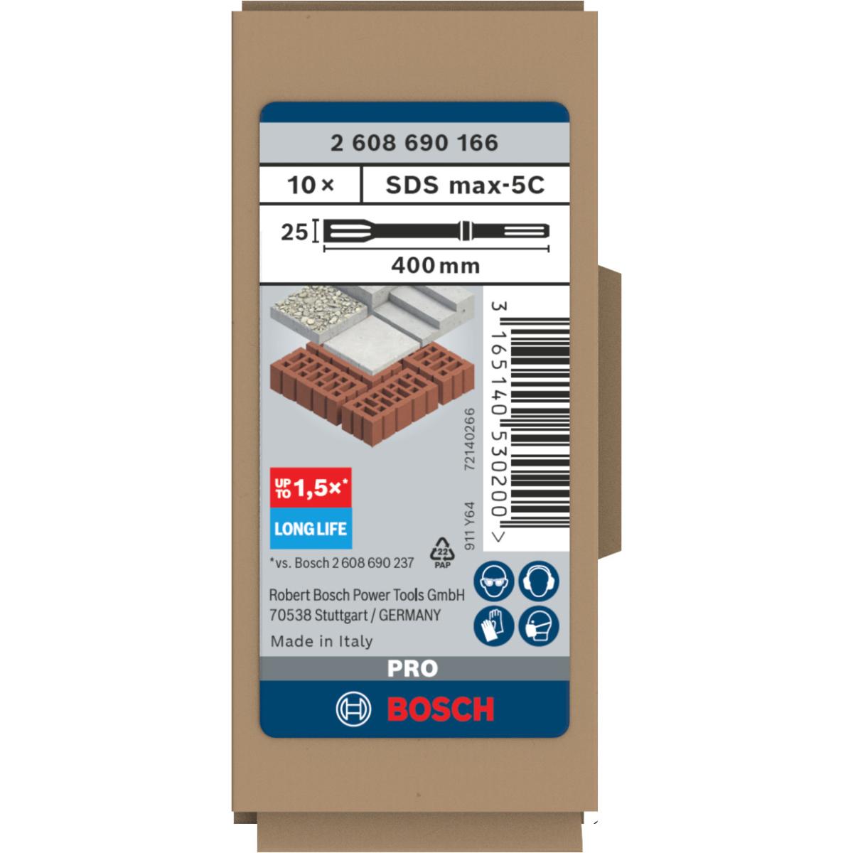 Bosch PRO Flachmeißel RTec Sharp, mit SDS max-Aufnahme, 400 mm, 10er-Pack