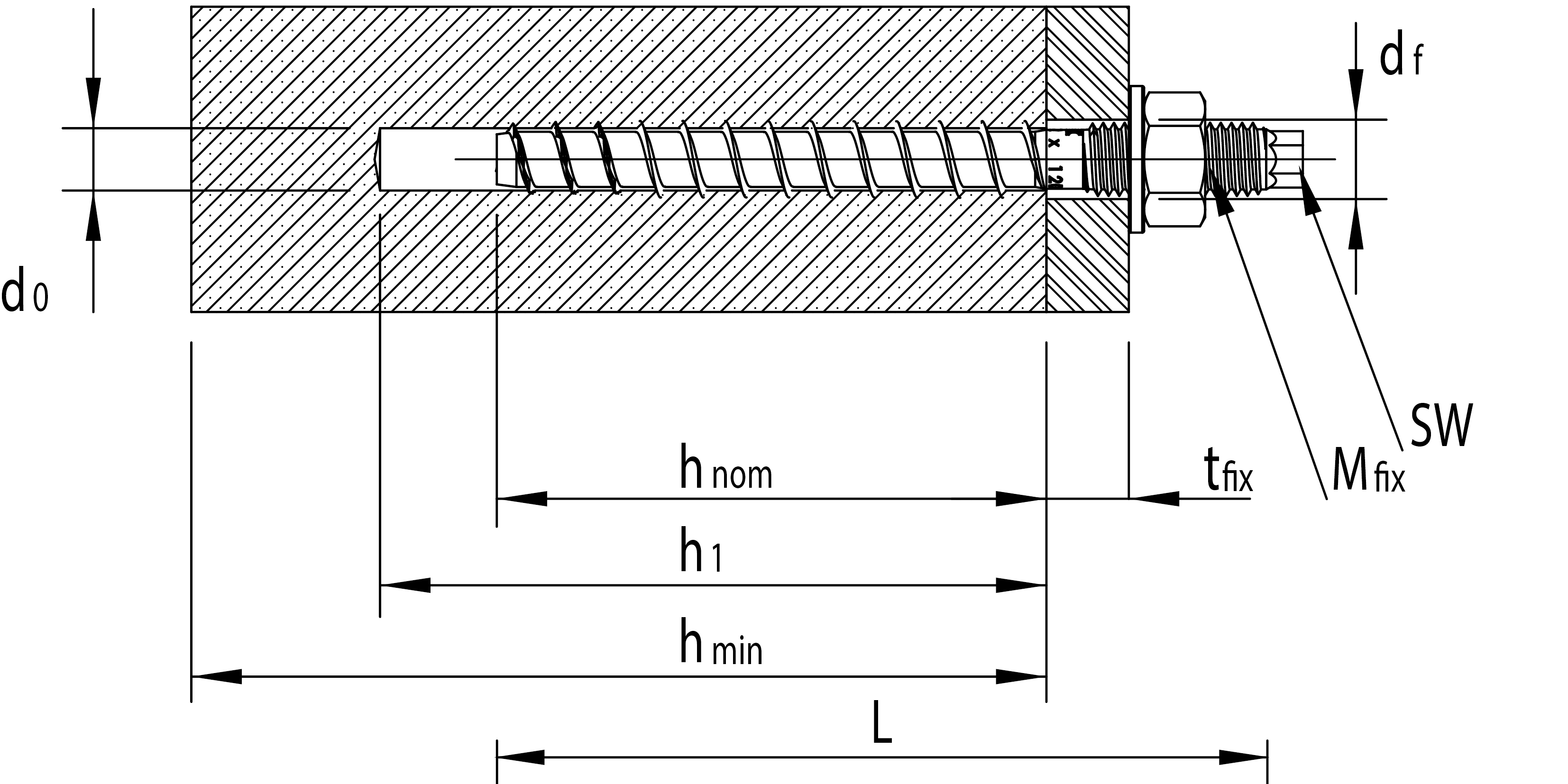 HECO MULTI-MONTI-plus V, Vorsteckanker, Sechskantkopf, A2K