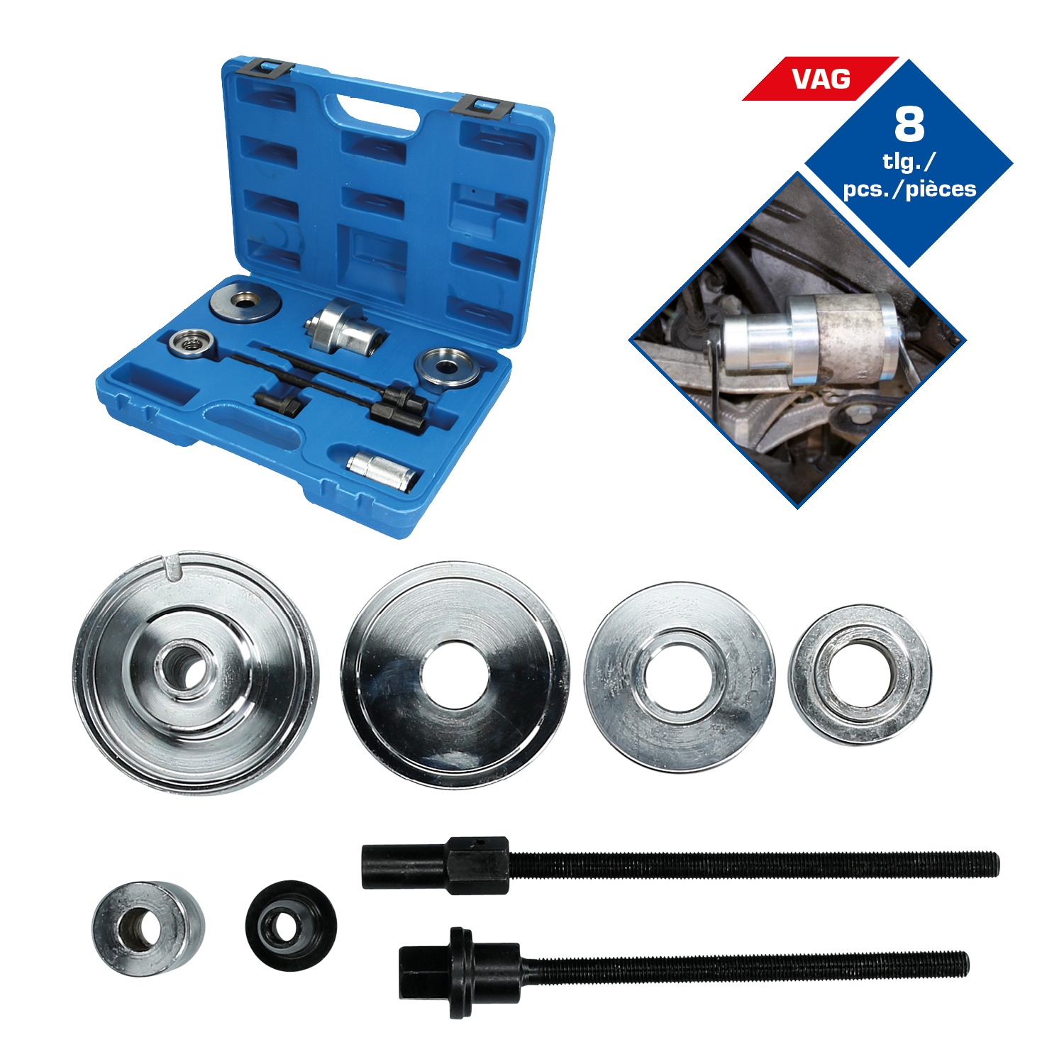 Brilliant Tools Silentlager-Werkzeug-Satz, für VW Polo 9N, 8-tlg - BT671800