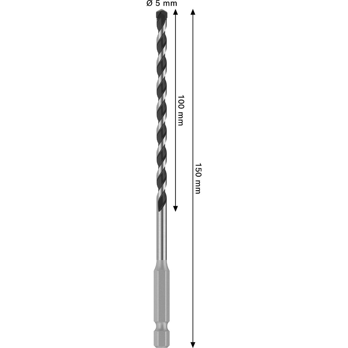Bosch PRO HEX-5 Bohrer, 5 x 50 x 150 mm