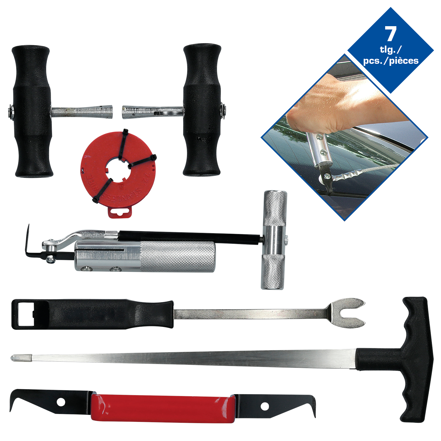 Brilliant Tools Windschutzscheiben-Ausbau-Satz, 7-tlg - BT681100