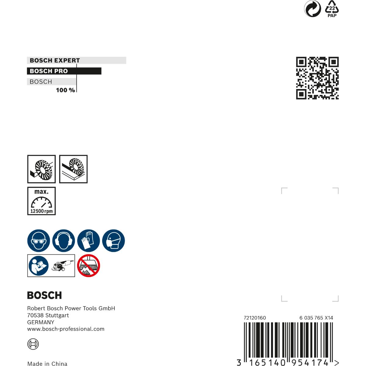 Bosch PRO Scheibenbürste Heavy for Metal X-LOCK, gezopft, 115 mm, 0,5 mm, 12 mm