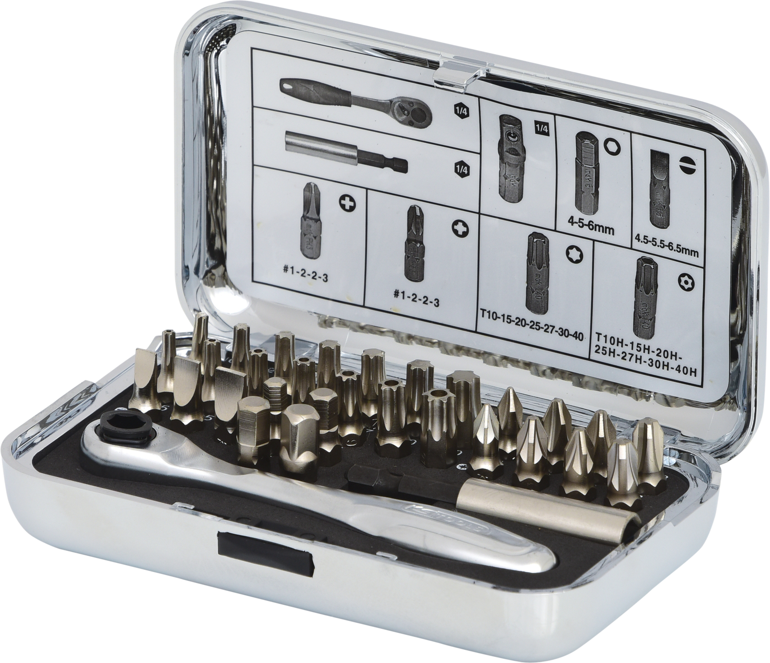 KS Tools 1/4" CHROMEplus Bit-Satz, 31-tlg