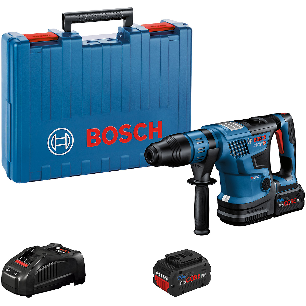 Bosch Akku-Bohrhammer BITURBO mit SDS max GBH 18V-36 C, 2 x Akku ProCORE18V 8.0Ah
