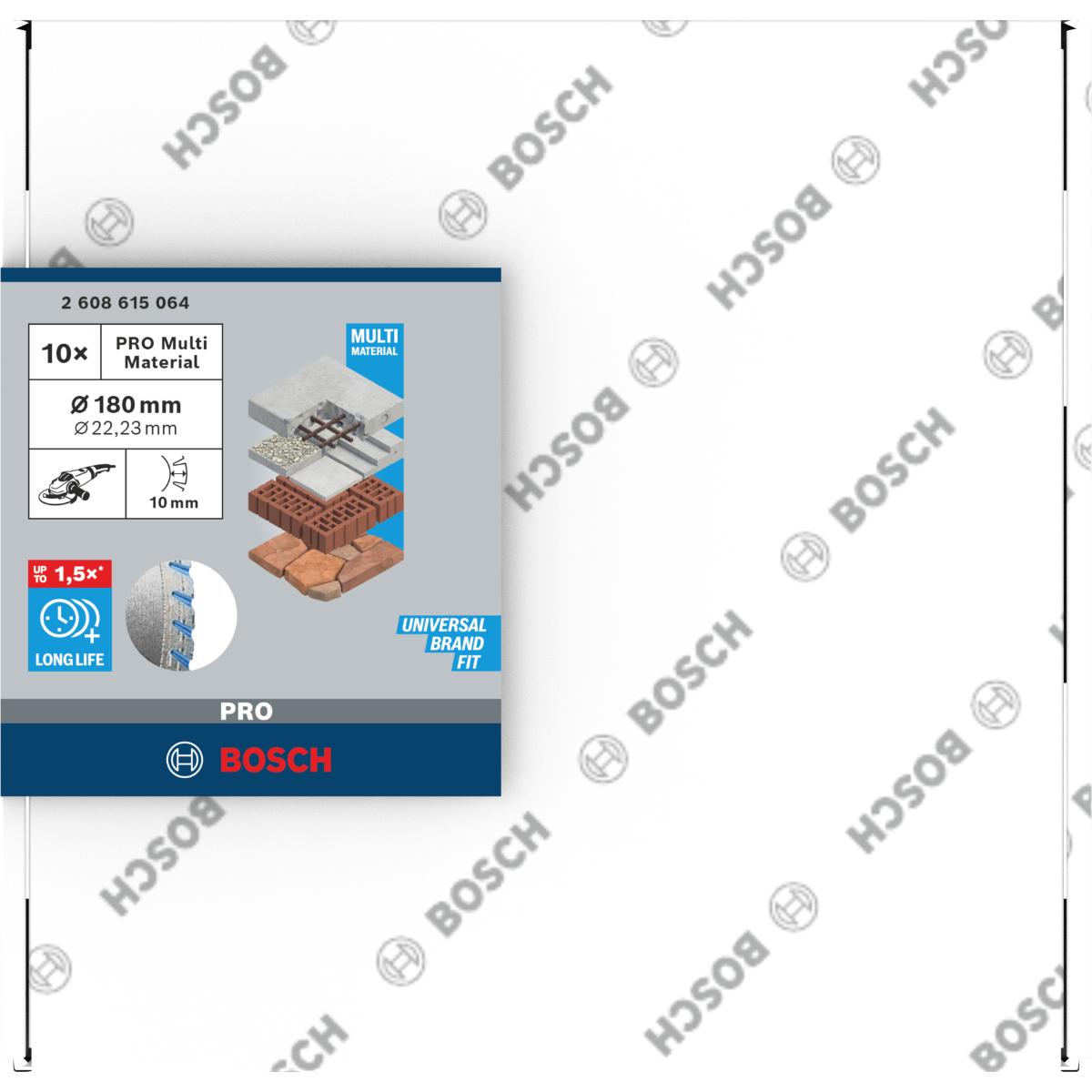 Bosch PRO Diamanttrennscheibe Standard for Universal 180 x 22,23 (10er-Pack)