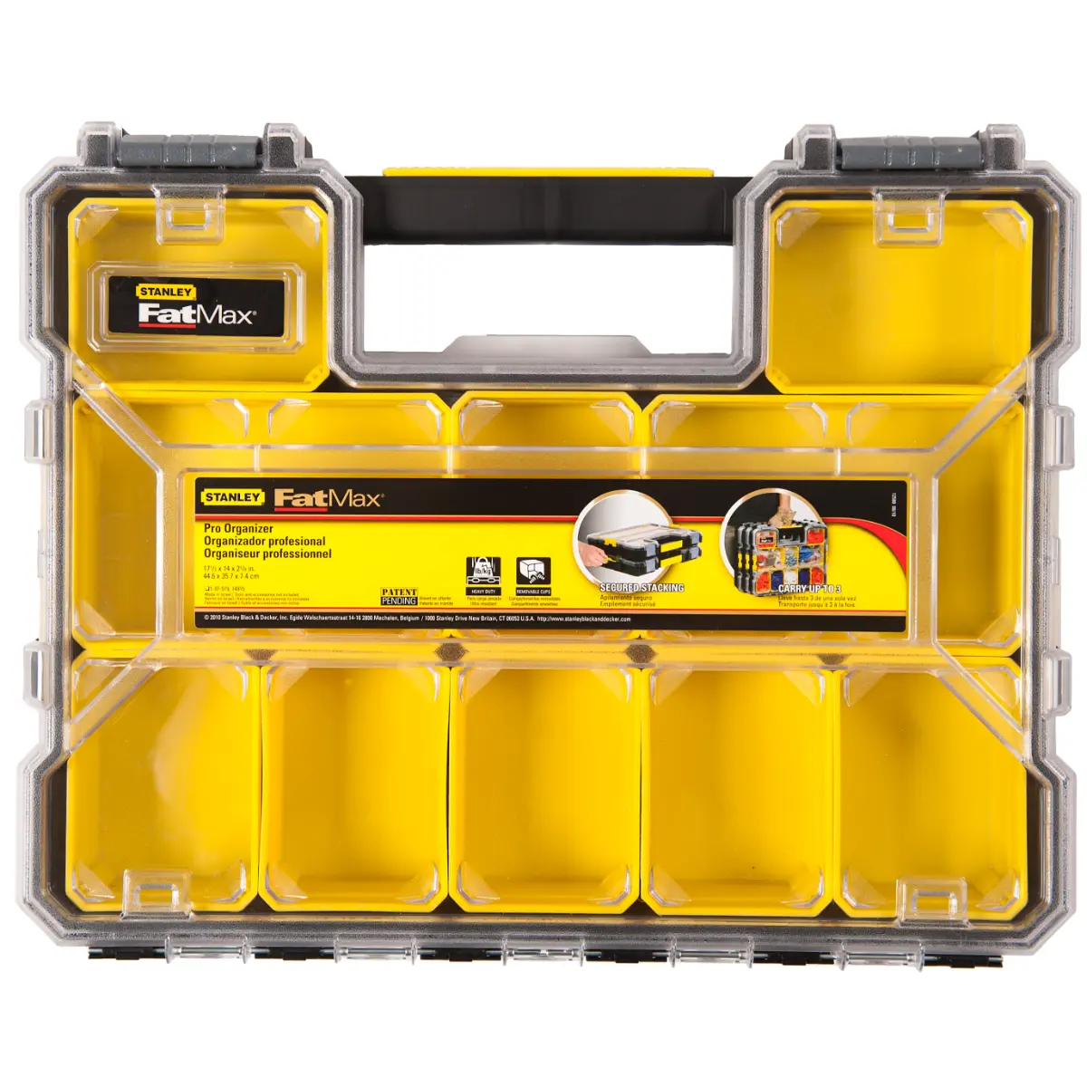 STANLEY FATMAX Organizer 10 flache Fächer 44,6x7,4x35,7cm herausnehmbare Boxen