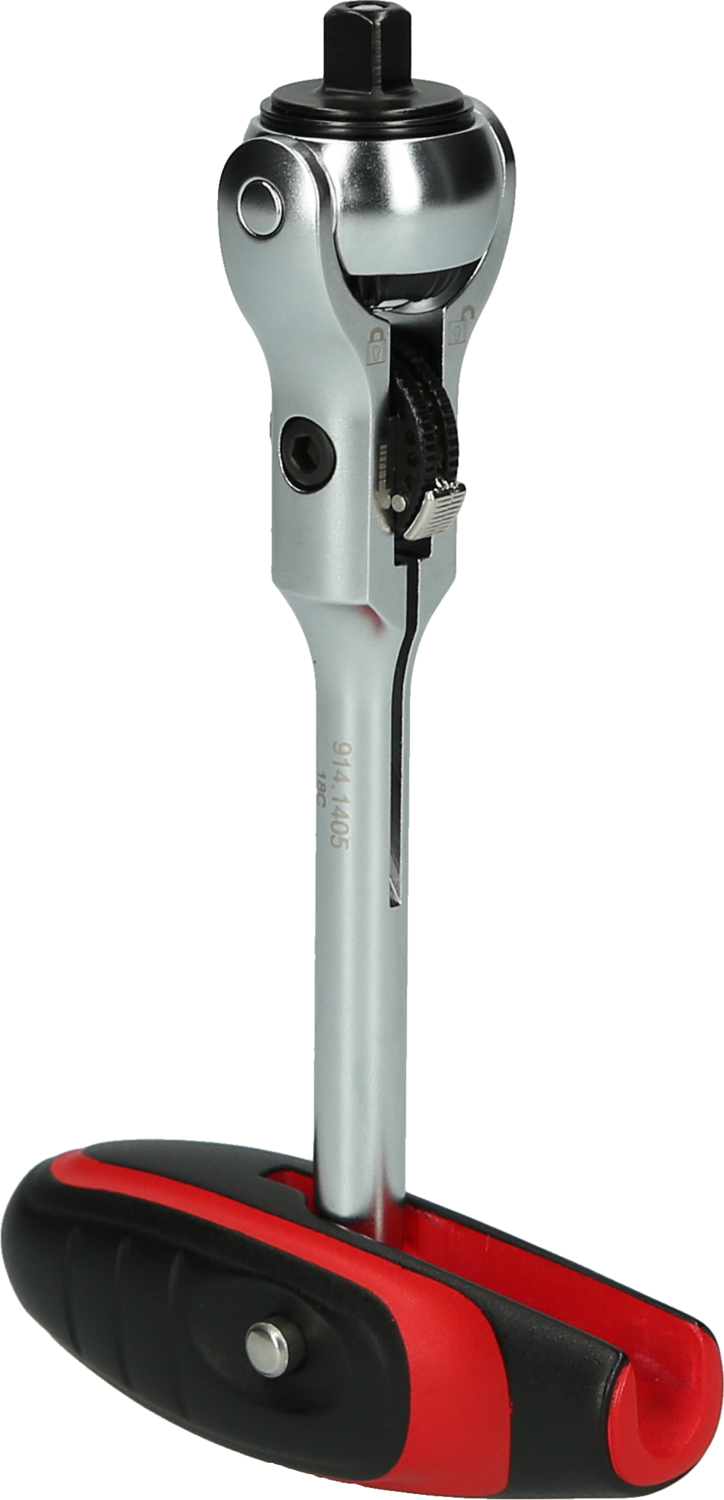 KS Tools 1/4" MODIFIX Mini-T-Griff-Schwenkkopf-Knarre, 72 Zahn