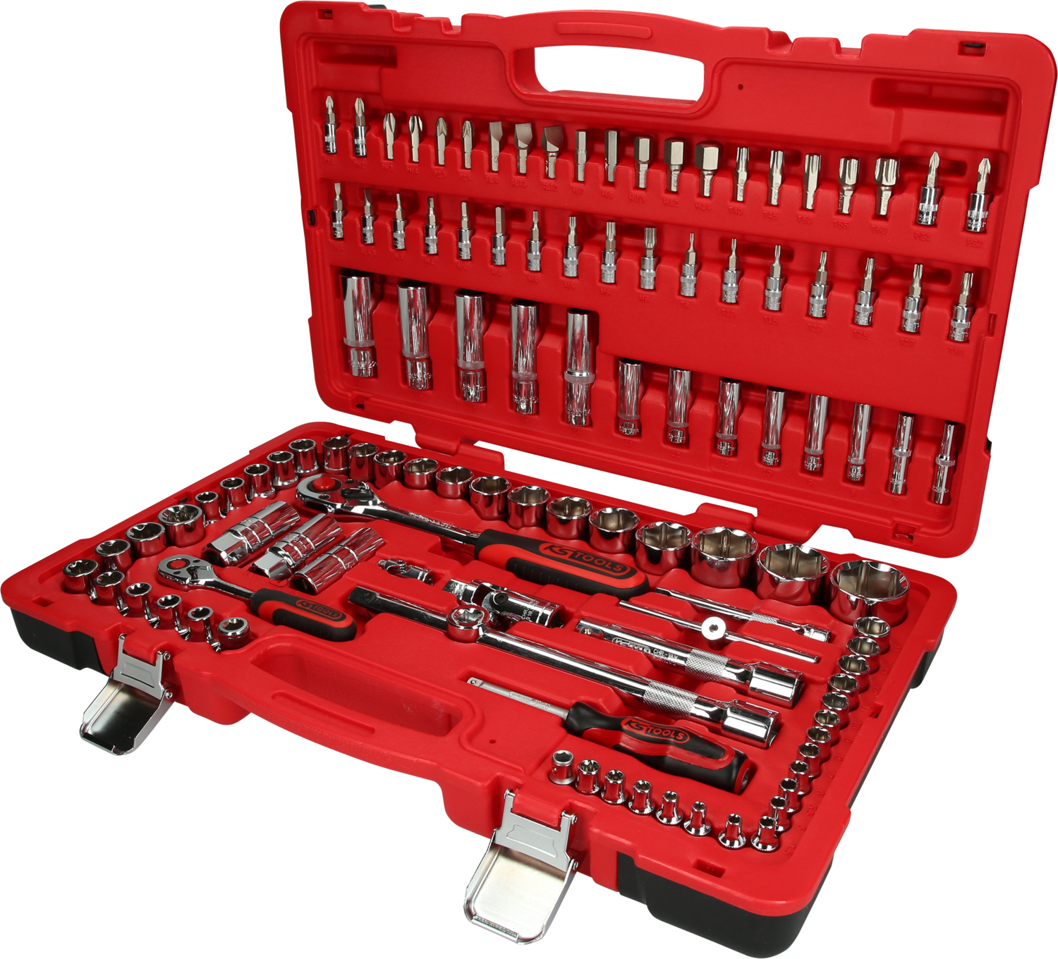 KS Tools 1/4"+1/2" CHROMEplus Steckschlüssel-Satz, 110-tlg