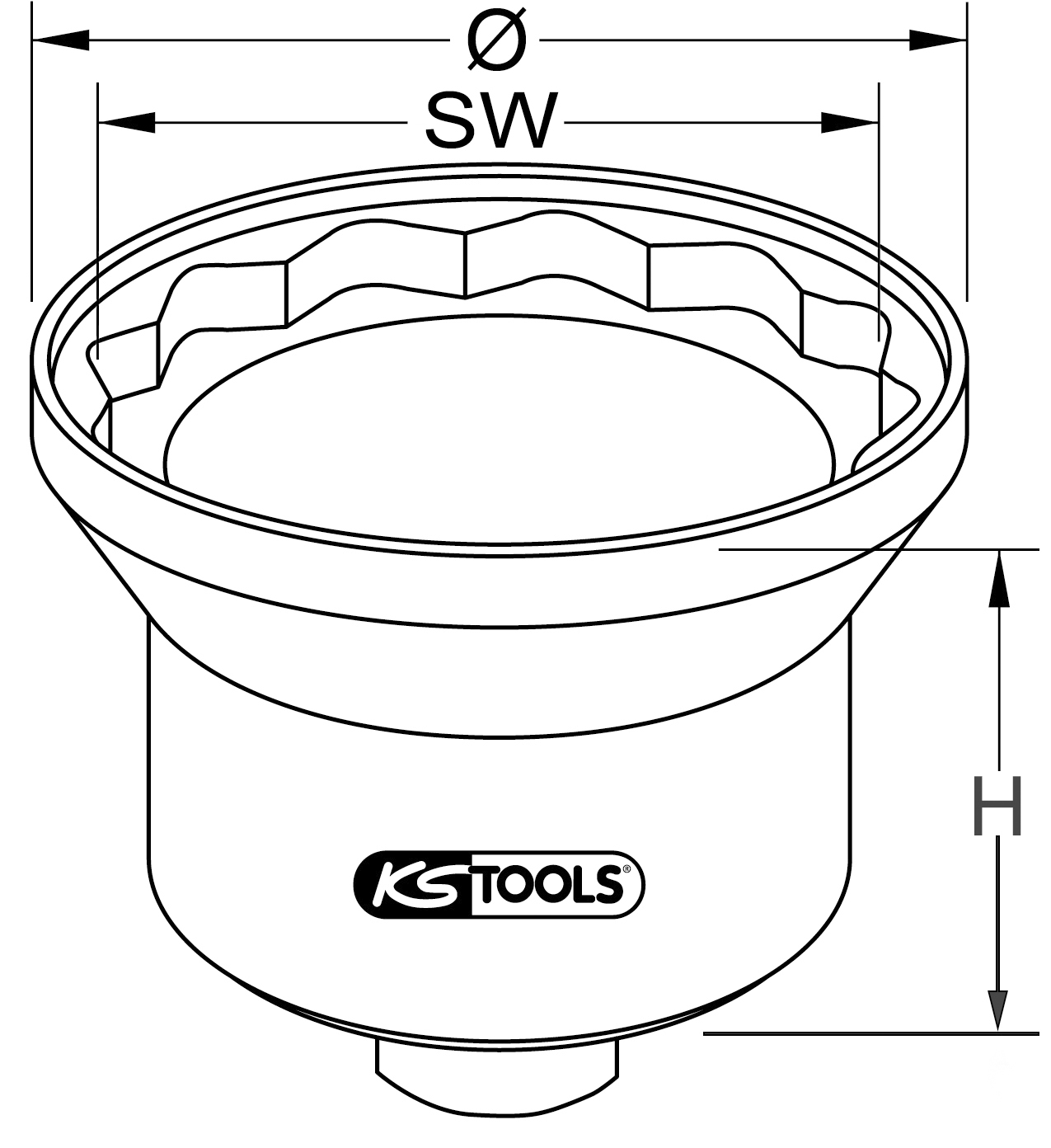 KS Tools Achsmuttern-Schlüssel für Iveco, 105 mm