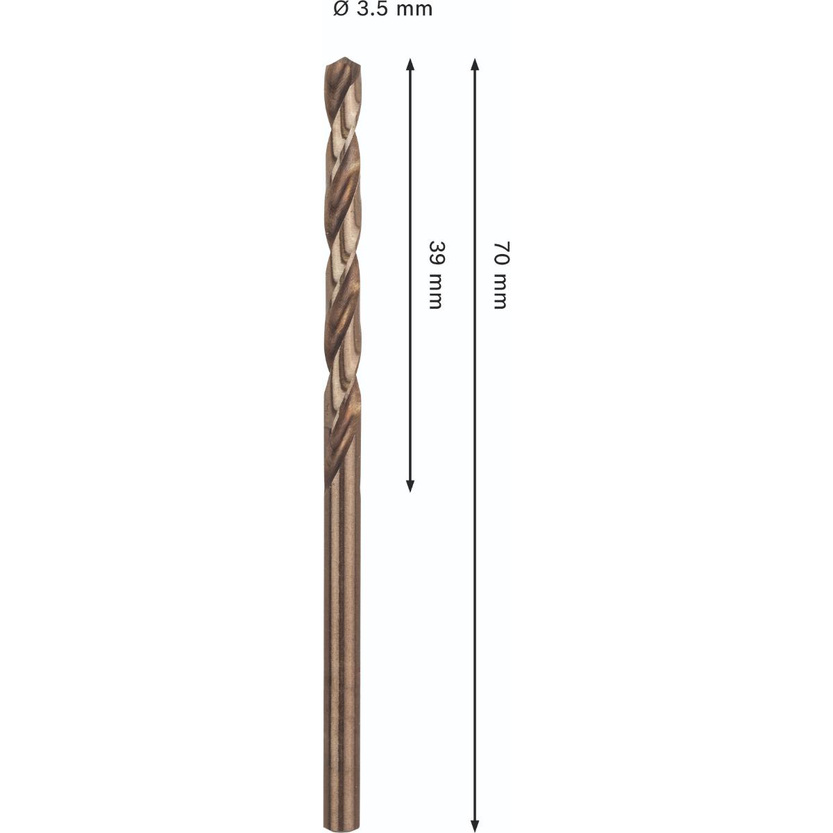 Bosch PRO Stainless Steel HSS-Co Spiralbohrer, 3,5 x 39 x 70 mm