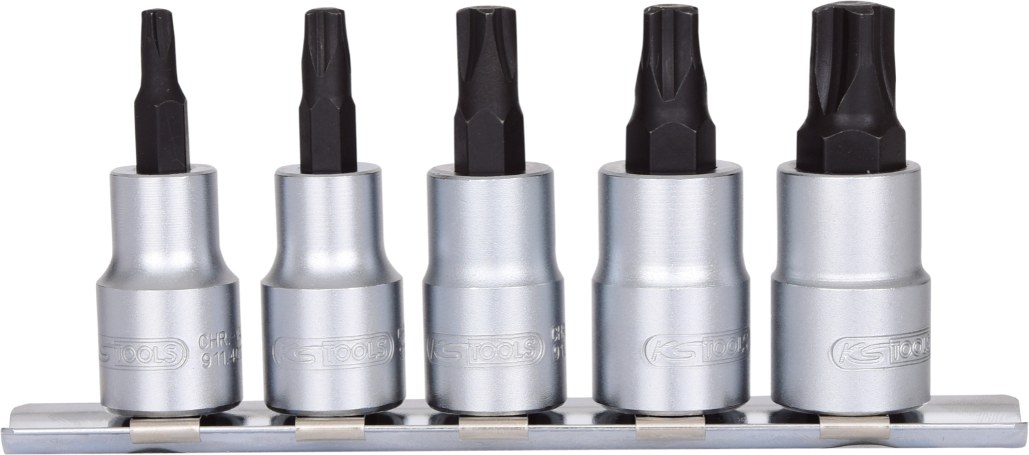 KS Tools 3/8" Bit-Stecknuss-Satz für MTS MORTORq®-Schrauben, 5-tlg