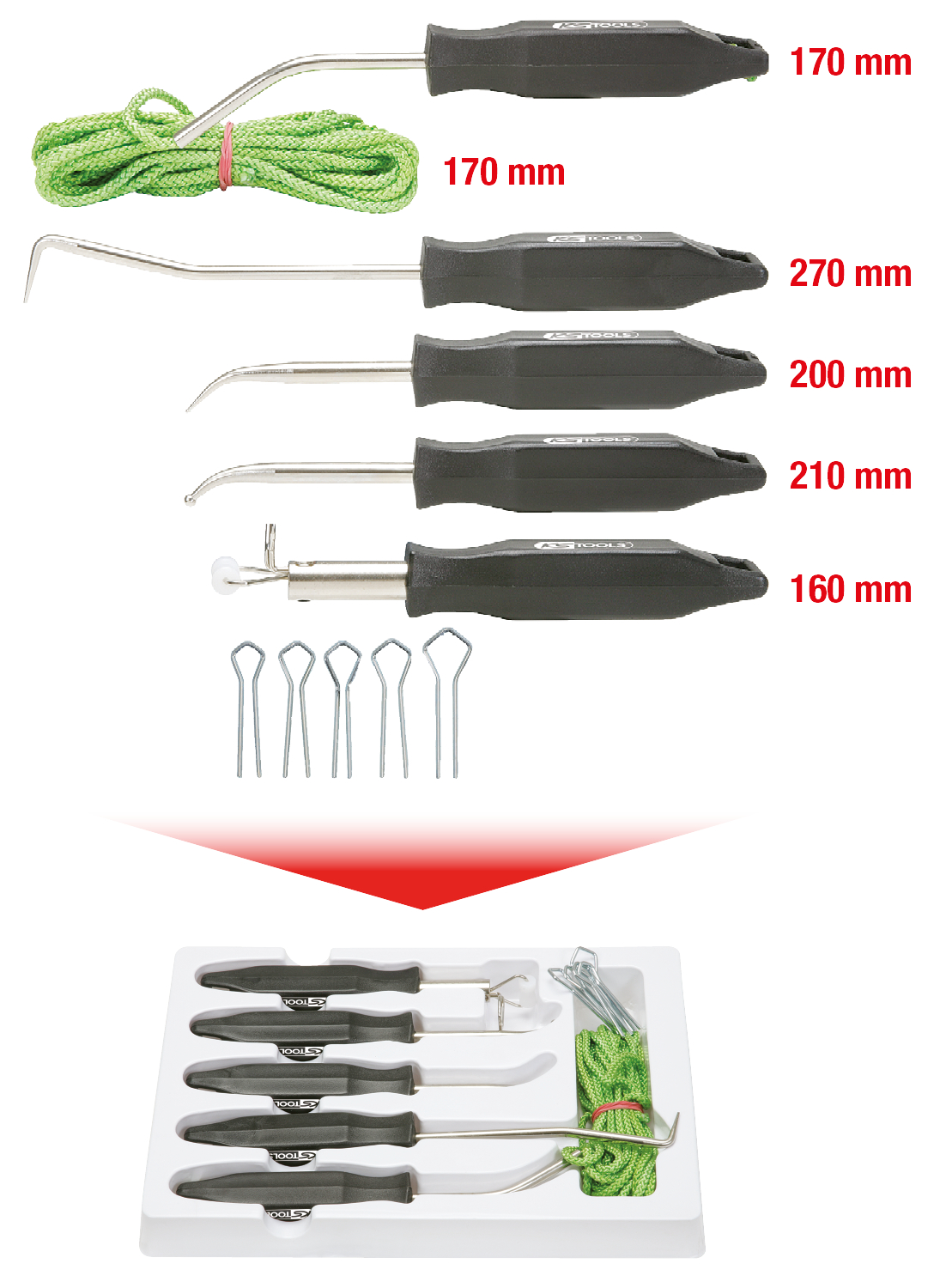 KS Tools Windschutzscheiben-Montage-Satz, 5-tlg