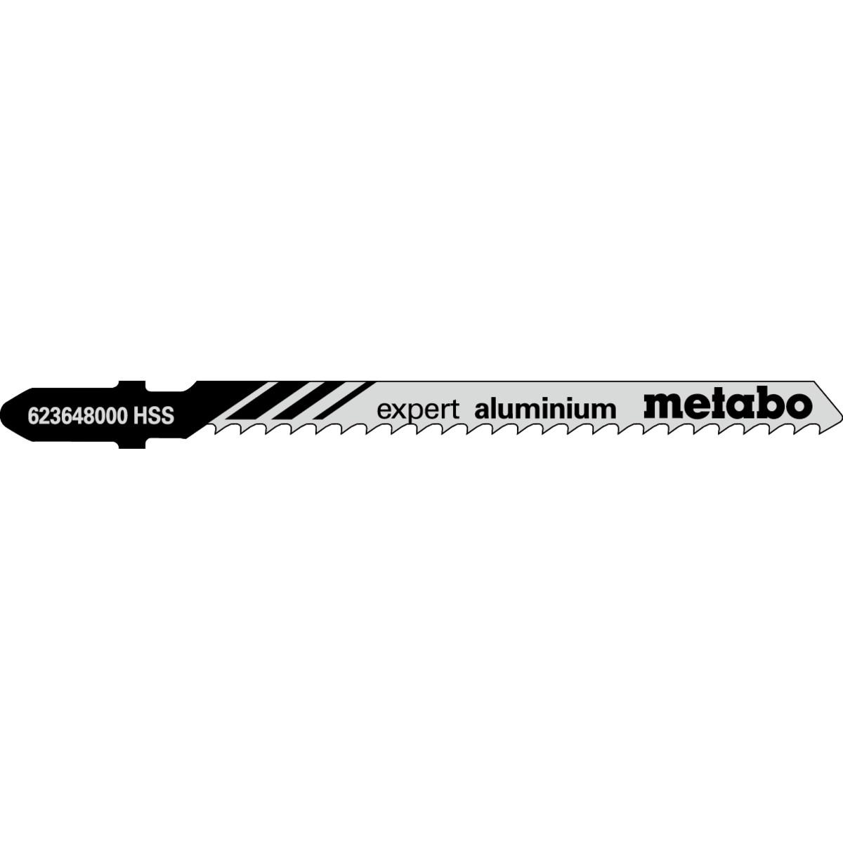 Metabo Stichsägeblätter expert aluminium 74 / 3,0 mm HSS speziell für Kurvenschnitte - 5 Stück