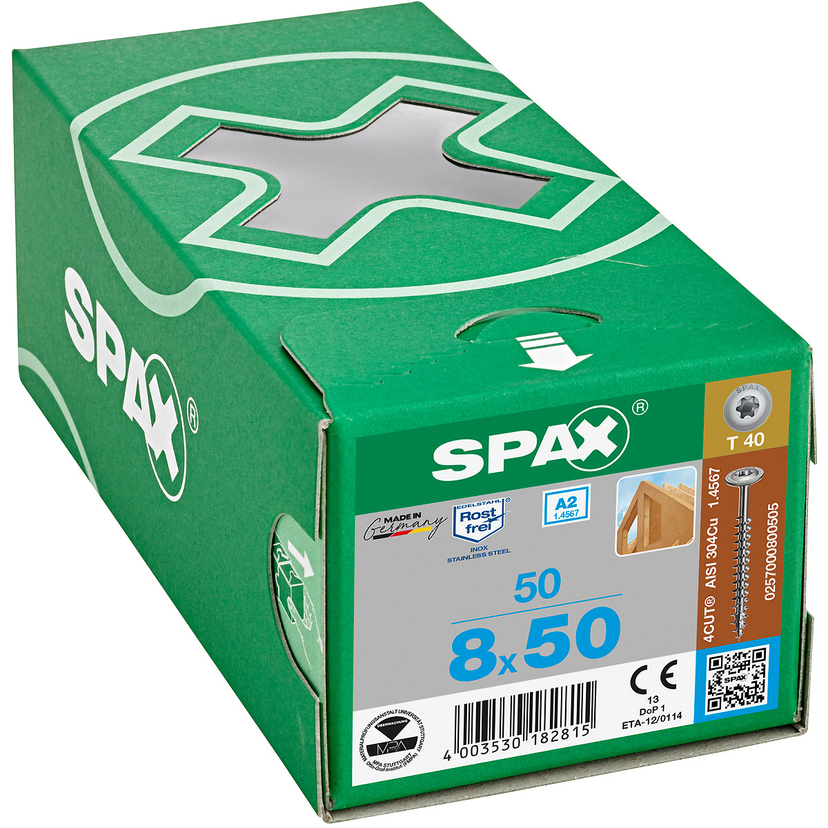 SPAX A2 Tellerkopf T-Star Plus T40 Teilgewinde, 50 Stück