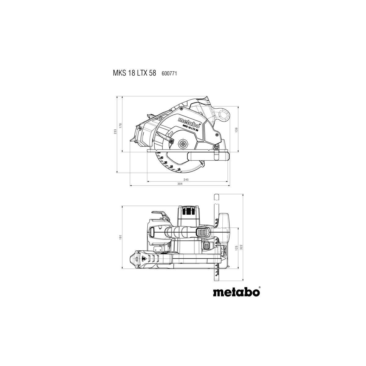 Metabo Set MKS 18 LTX 58 + FS 160 metaBOX 340