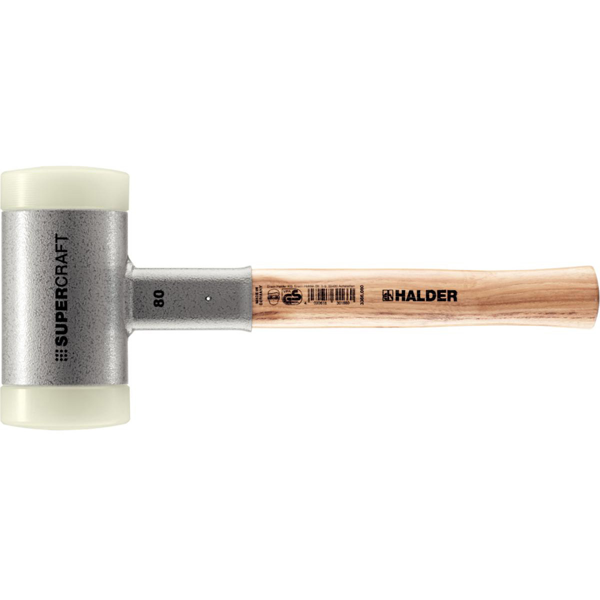 HALDER SUPERCRAFT - Schonhammer rückschlagfrei mit Hickorystiel, Nylon